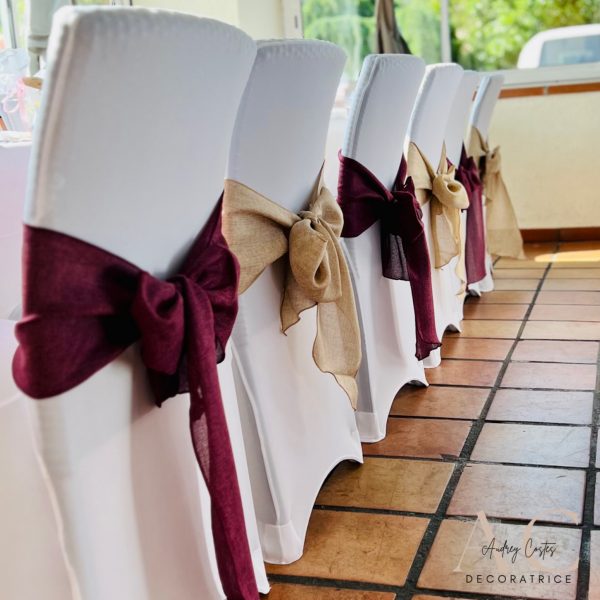 Noeud de chaise en lin jute beige ou bordeaux