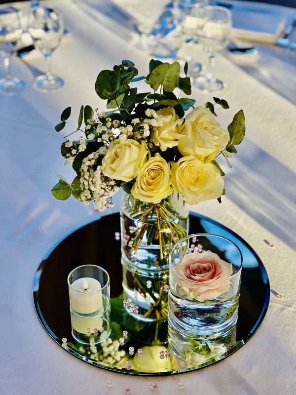 Miroir rond décoration de table